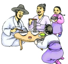 韩国一家人吃饭图片