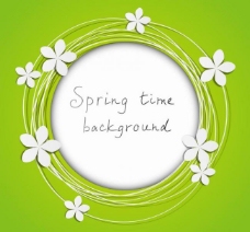 春季背景线条圈圈花朵春天背景图片