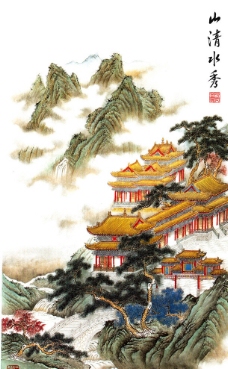 中华文化亭台楼阁图片