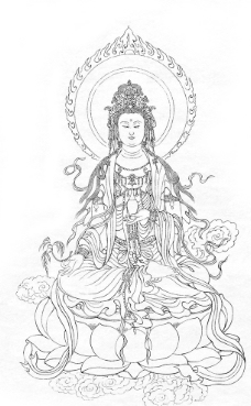 观音菩萨白描图片免费下载,观音菩萨白描设计素材大全,观音菩萨白描
