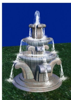 喷泉设计黄金麻大理石雕图片