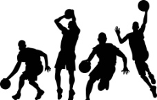 篮球运动人物剪影素材图片