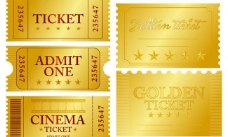 欧式边框金色门票电影票图片