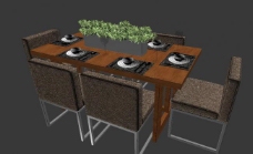 摆盘餐桌椅模型图片