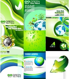 绿色环保卡片设计矢量下载