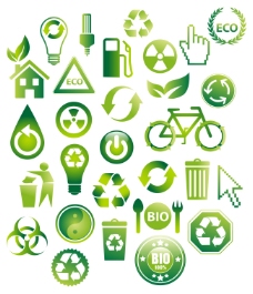 绿色环保绿色低碳环保图标矢量素材