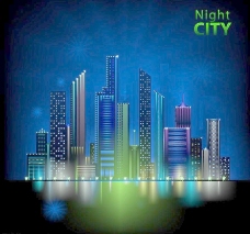 房地产背景城市建筑夜景图片