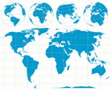 世界地图与地球矢量图