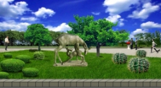 公园鹿雕塑图片