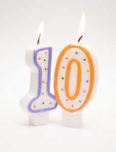 数字10的蜡烛