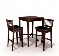 餐桌组合19餐馆餐厅桌椅组合3DMAX模型素材带材质