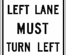 左边的车道标志牌必须左转