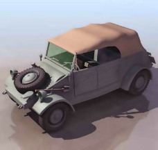 3D车模军用吉普车卡车3D兵器模型带材质免费下载4