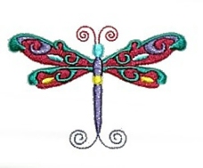 绣花 动物 昆虫 蜻蜓 色彩 免费素材