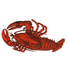 绣花 动物 色彩 红色 龙虾 免费素材