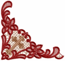 绣花 花卉 传统图案 色彩 红色 免费素材