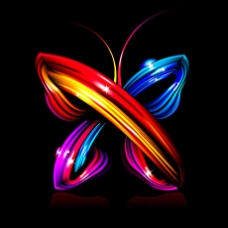 绚丽动感抽象蝴蝶矢量