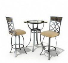 餐桌组合51餐馆餐厅桌椅组合3DMAX模型素材带材质