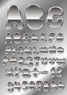 金属质感字体设计矢量