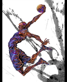 手绘人物篮球运动员图片