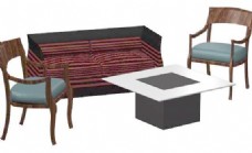 室外模型室内家具之外国沙发453D模型
