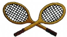 比赛运动绣花羽毛球拍体育运动比赛免费素材