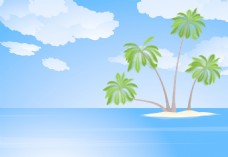热带岛屿的椰子树矢量