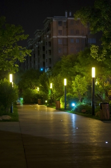 欧式园林别墅夜景图片