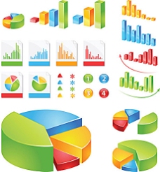 统计图形数据统计彩色图形矢量素材