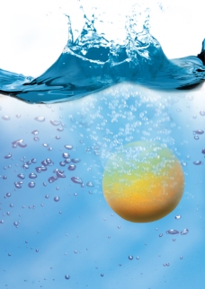 医疗饮食食品宣传橙子入水